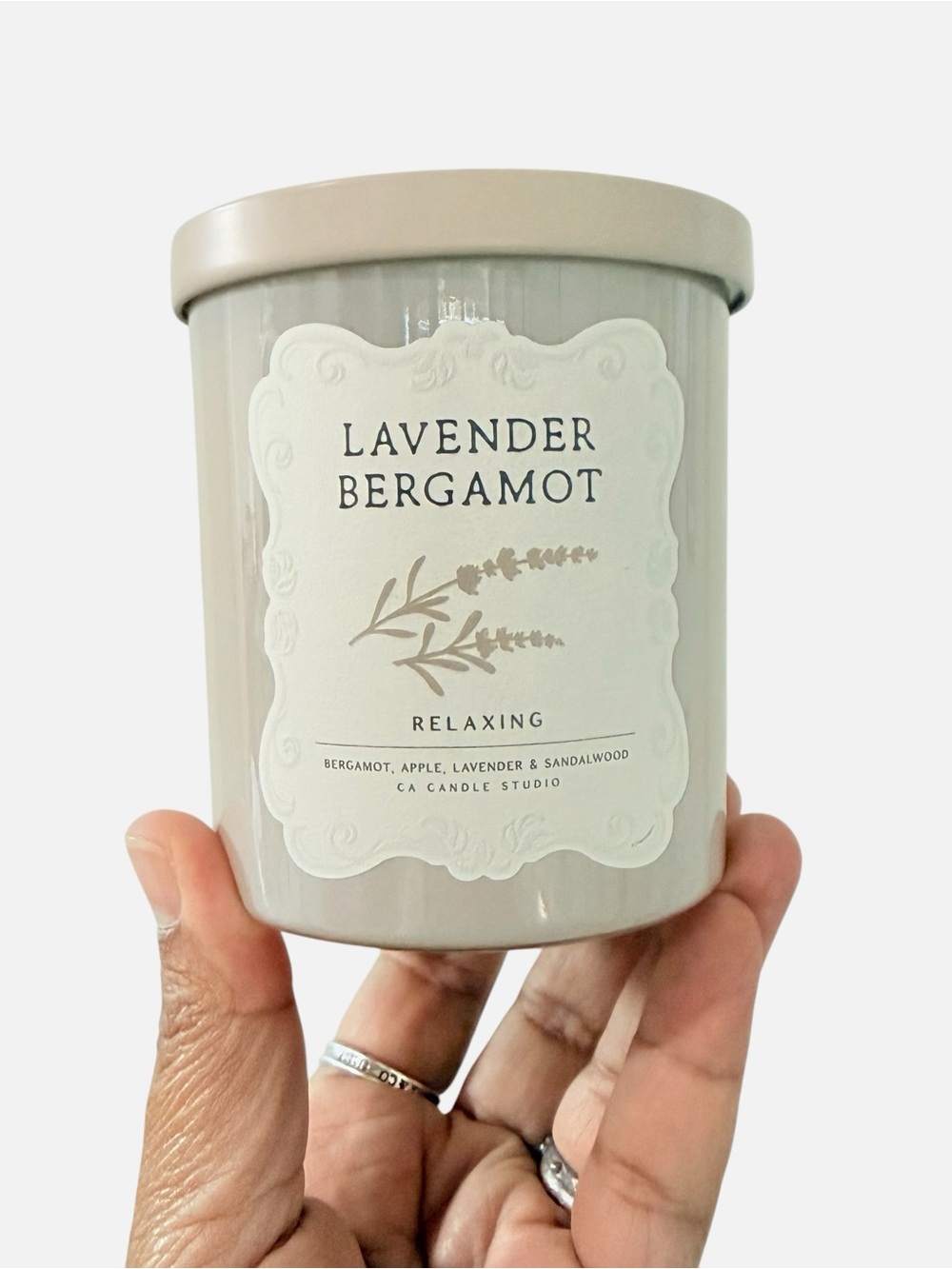 Leoben Company Lavender Bergamot Scented Candle - Neutral Beige